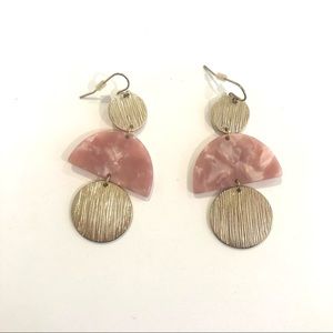 Pink and gold earrings